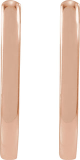 14K Rose Gold Elongated Oval 14 mm Hoop Earrings