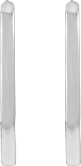 14K White Gold Elongated Oval 20 mm Hoop Earrings