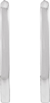 14K White Gold Elongated Oval 20 mm Hoop Earrings