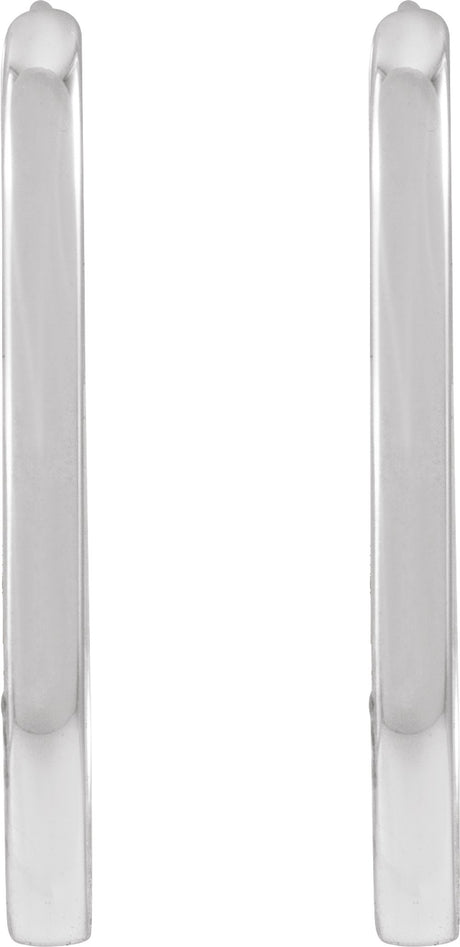 Platinum Elongated Oval 20 mm Hoop Earrings