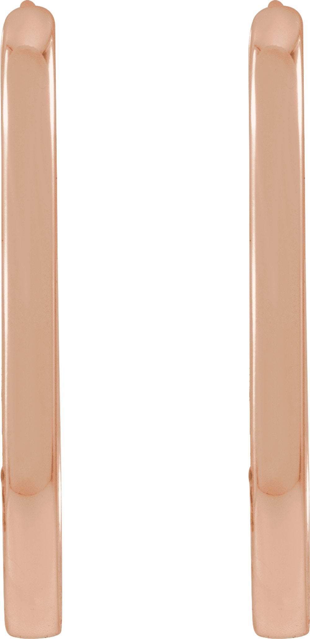 14K Rose Elongated Oval 20 mm Hoop Earrings