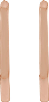 14K Rose Elongated Oval 20 mm Hoop Earrings