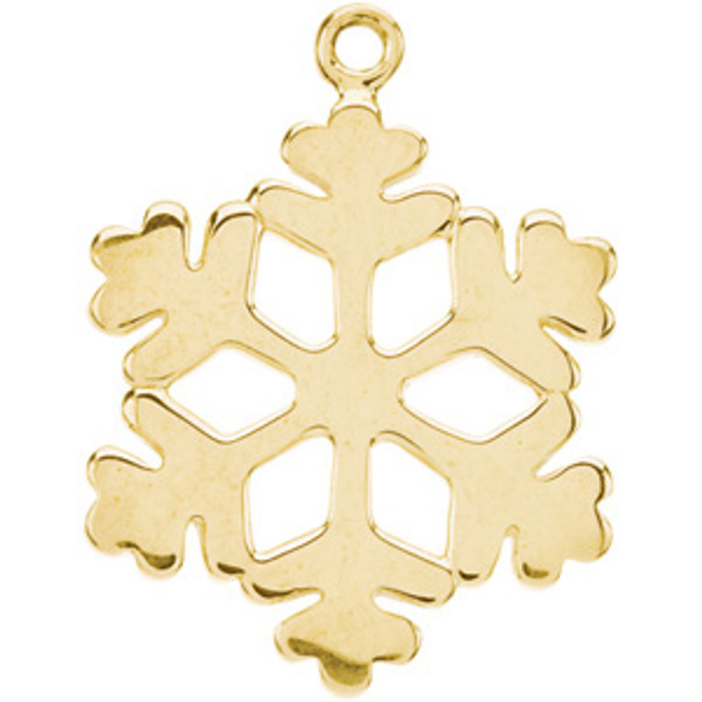 14K Yellow Snowflake Dangle