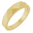 14K Yellow Gold 5 mm Geometric Faceted Band Size 10