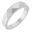 14K White Gold 5 mm Geometric Faceted Band Size 10