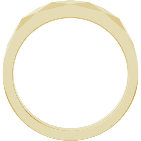 14K Yellow Gold 5 mm Geometric Faceted Band Size 10