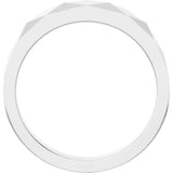 14K White Gold 5 mm Geometric Faceted Band Size 10