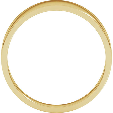 14K Yellow Gold 6 mm Lightweight Tapered Flat Band Size 8