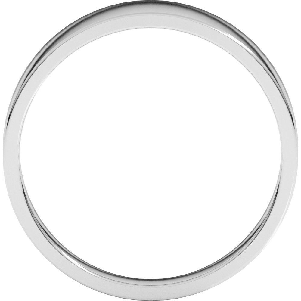 14K White Gold 6 mm Lightweight Tapered Flat Band Size 10