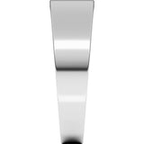 14K White Gold 6 mm Lightweight Tapered Flat Band Size 10