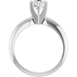14K White 5.4-5.7 mm Round Heavy 6-Prong Engagement Ring Mounting