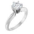 14K White 5.4-5.7 mm Round Heavy 6-Prong Engagement Ring Mounting