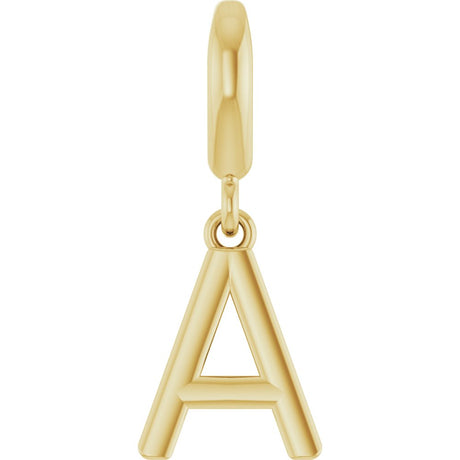 14K Yellow Gold Initial A Charm/Pendant