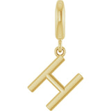 14K Yellow Gold Initial H Charm/Pendant