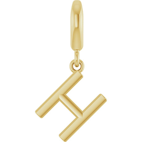 14K Yellow Gold Initial H Charm/Pendant