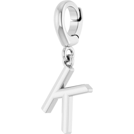14K White Gold Initial K Charm/Pendant
