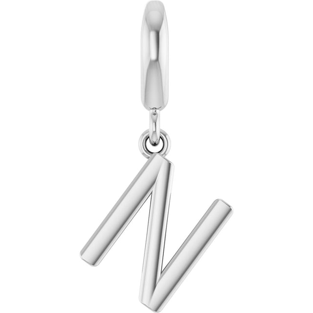 Sterling Silver Initial N Charm/Pendant