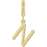 18K Yellow Gold-Plated Sterling Silver Initial N Charm/Pendant