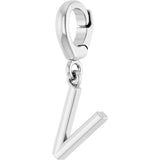 Sterling Silver Initial V Charm/Pendant