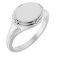 Sterling Silver 10x8 mm Oval Vintage-Inspired Signet Ring