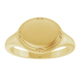 10K Yellow Gold 10x8 mm Oval Vintage-Inspired Signet Ring