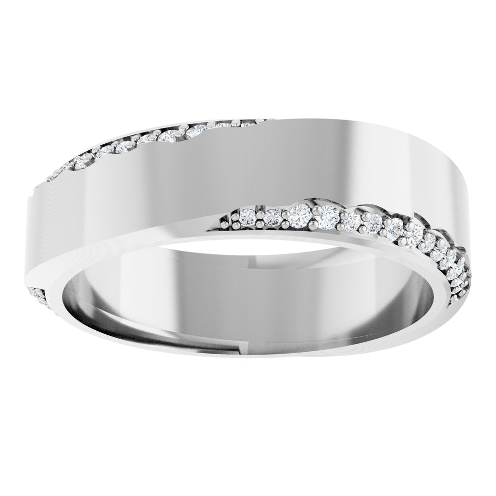 14K White Gold 1/3 CTW Lab-Grown Diamond Band Size 7