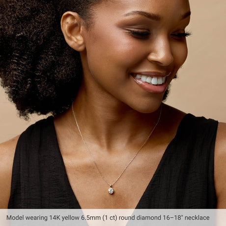 14K White Gold 1/2 CT Lab-Grown Diamond Bezel-Set Solitaire 16-18" Necklace