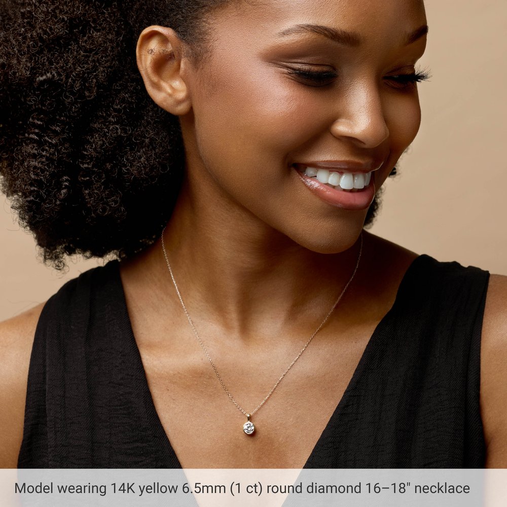 14K White Gold 1/2 CT Lab-Grown Diamond Bezel-Set Solitaire Pendant