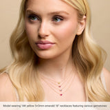 14K Yellow Gold Lab-Grown Ruby 18" Necklace