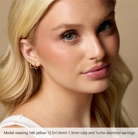 14K White Gold 1/4 CTW Lab-Grown Diamond Hinged 12.5 mm Hoop Earrings