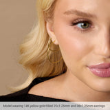 14K Yellow Gold-Filled 15 mm Hoop Earrings