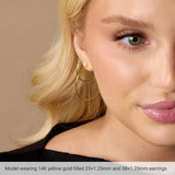 14K Yellow Gold-Filled 12 mm Hoop Earrings