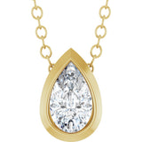 14K Yellow Gold 1/5 CT Lab-Grown Diamond 16-18" Necklace