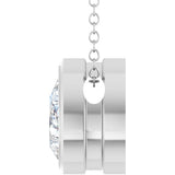 14K White Gold 5/8 CT Lab-Grown Diamond 16-18" Necklace