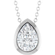 14K White Gold 1/2 CT Lab-Grown Diamond 16-18" Necklace