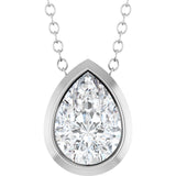 14K White Gold 1/2 CT Lab-Grown Diamond 16-18" Necklace