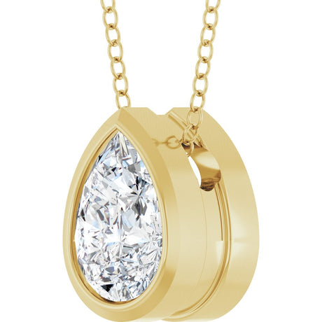 14K Yellow Gold 1/2 CT Lab-Grown Diamond 16-18" Necklace