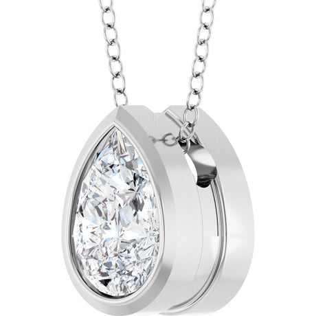 14K White Gold 1/2 CT Lab-Grown Diamond 16-18" Necklace
