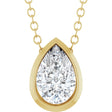14K Yellow Gold 1/3 CT Lab-Grown Diamond 16-18" Necklace