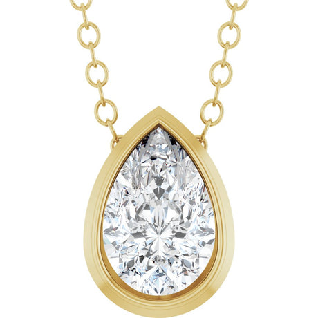 14K Yellow Gold 1/3 CT Lab-Grown Diamond 16-18" Necklace