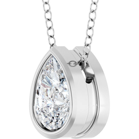 14K White Gold 1/3 CT Lab-Grown Diamond 16-18" Necklace