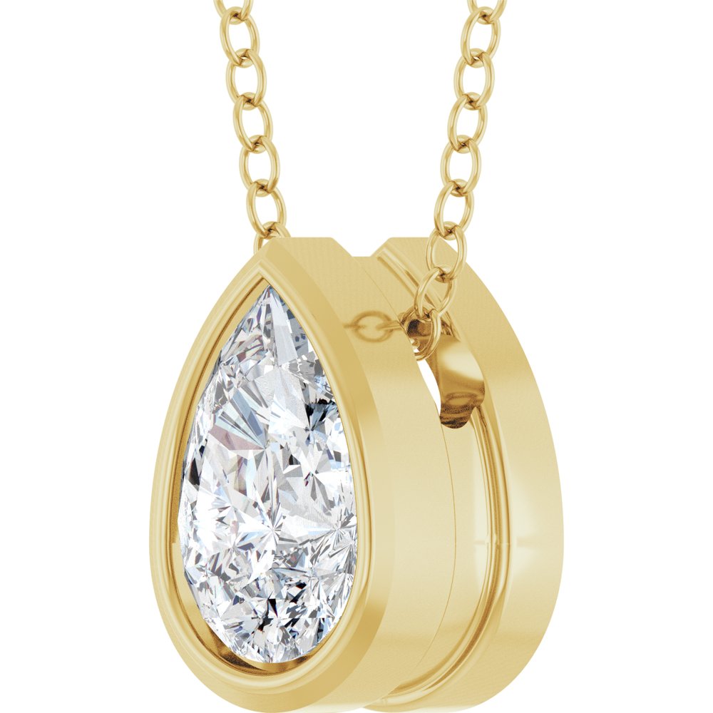 14K Yellow Gold 1/3 CT Lab-Grown Diamond 16-18" Necklace