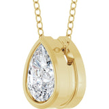 14K Yellow Gold 1/3 CT Lab-Grown Diamond 16-18" Necklace