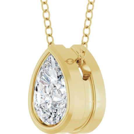 14K Yellow Gold 1/3 CT Lab-Grown Diamond 16-18" Necklace