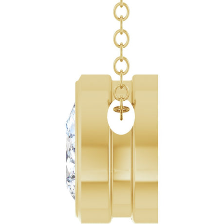 14K Yellow Gold 1/3 CT Lab-Grown Diamond 16-18" Necklace
