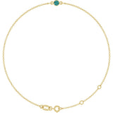 14K Yellow Gold Lab-Grown Alexandrite Bezel-Set Solitaire 6 1/2-7 1/2" Bracelet