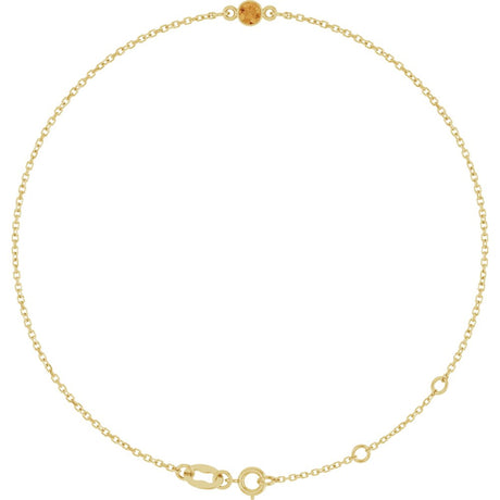 14K Yellow Gold Natural Citrine Bezel-Set Solitaire 6 1/2-7 1/2" Bracelet