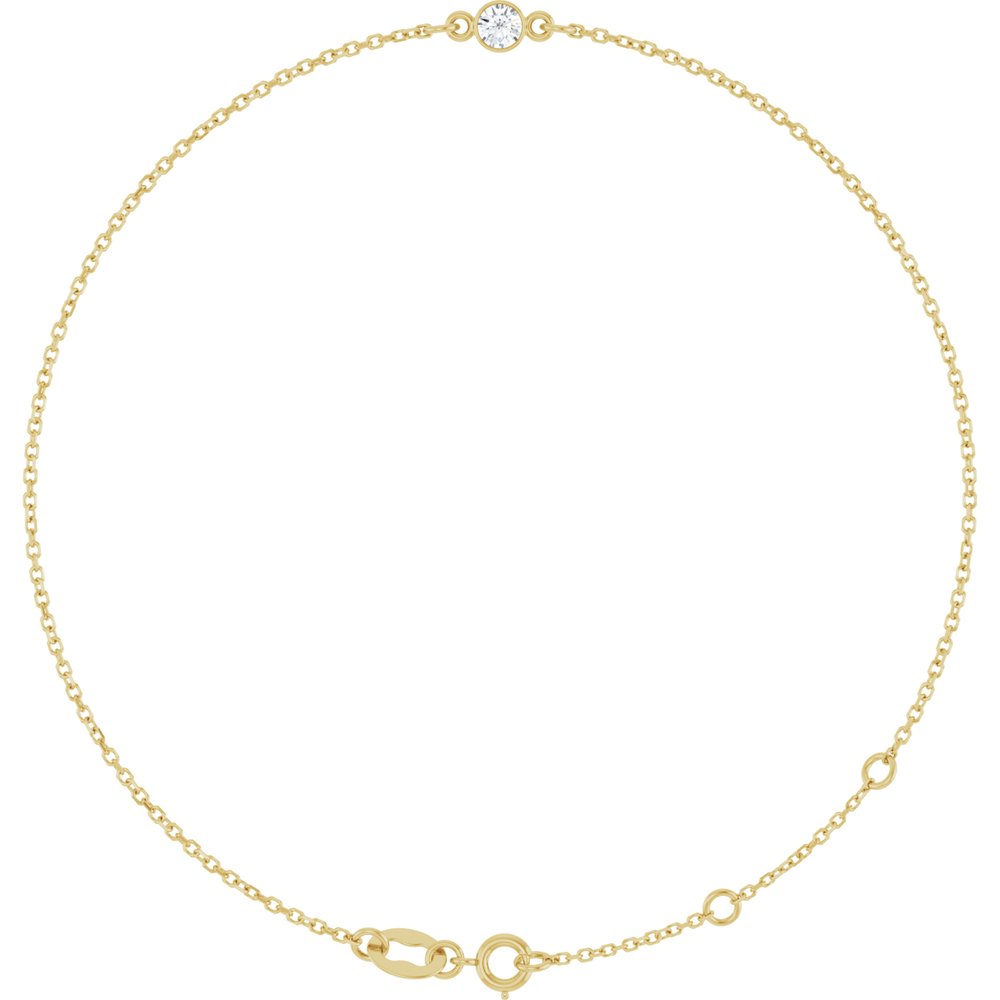 14K Yellow Gold 1/10 CT Natural Diamond 6 1/2-7 1/2" Bracelet