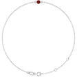 14K White Gold Natural Mozambique Garnet Bezel-Set Solitaire 6 1/2-7 1/2" Bracelet
