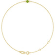 14K Yellow Gold Natural Peridot Bezel-Set Solitaire 6 1/2-7 1/2" Bracelet